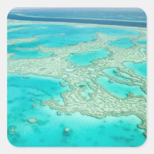 Pegatina Cuadrada Australia, Queensland, Costa de Whitsunday, Gran 7
