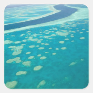 Pegatina Cuadrada Australia, Queensland, Costa Whitsunday, Gran 4