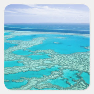 Pegatina Cuadrada Australia, Queensland, Costa Whitsunday, Great 3