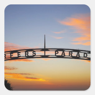 Pegatina Cuadrada Australia, Queensland, Gold Coast, Sunrise,