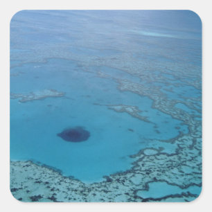 Pegatina Cuadrada Australia, Queensland. Gran barrera de arrecife