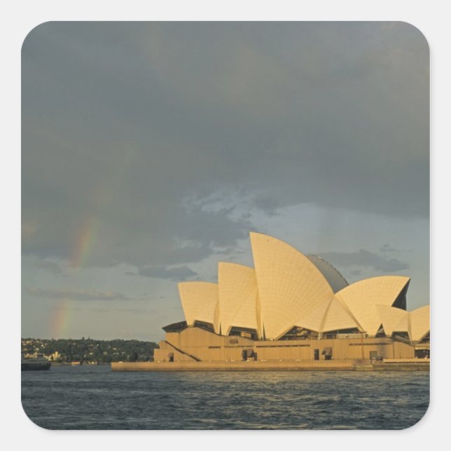 Pegatina Cuadrada Australia, Sydney, Ópera de Sydney, (Anverso)