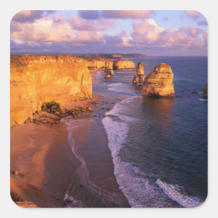 Pegatina Cuadrada Australia, Victoria. 12 Apóstoles, Puerto