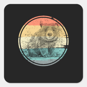 Pegatina Cuadrada Australia Wombat