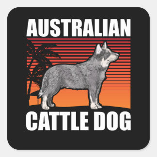 Pegatina Cuadrada Australian Cattle Dog | Dog Owner Blue Heeler