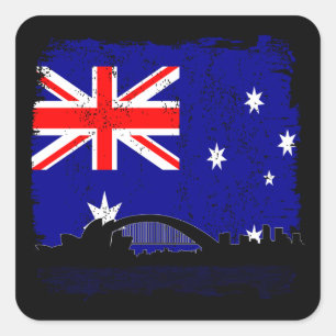 Pegatina Cuadrada Australiana