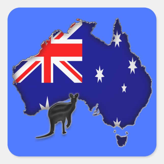 Pegatina Cuadrada Australiana (Anverso)