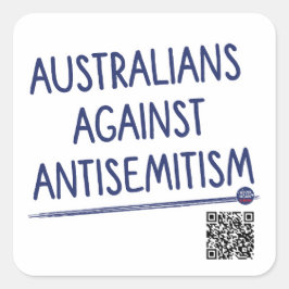 Pegatina Cuadrada Australianos contra el antisemitismo - Hoja de Peg