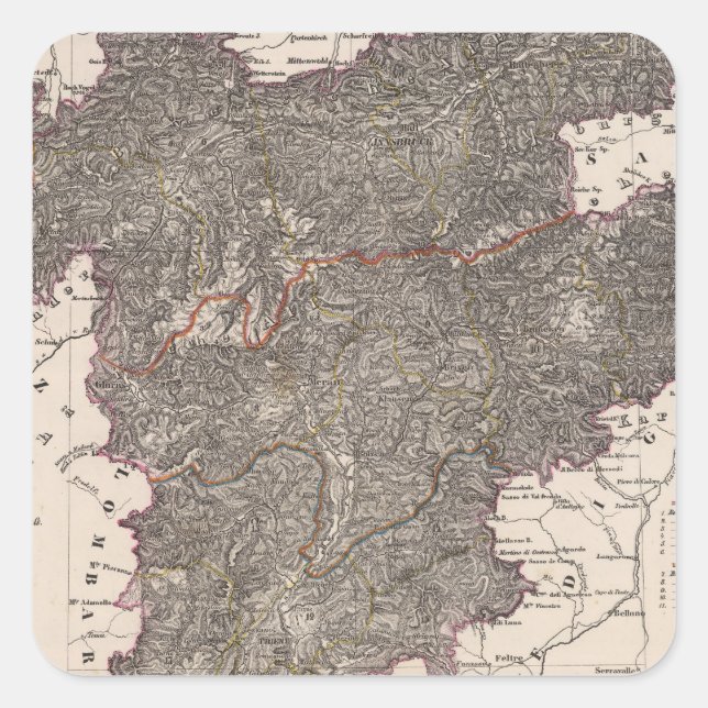 Pegatina Cuadrada Austria 2 (Anverso)