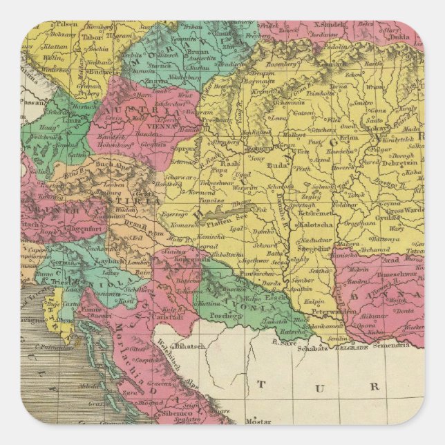 Pegatina Cuadrada Austria 2 (Anverso)