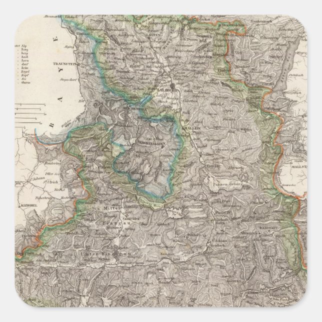 Pegatina Cuadrada Austria 3 (Anverso)