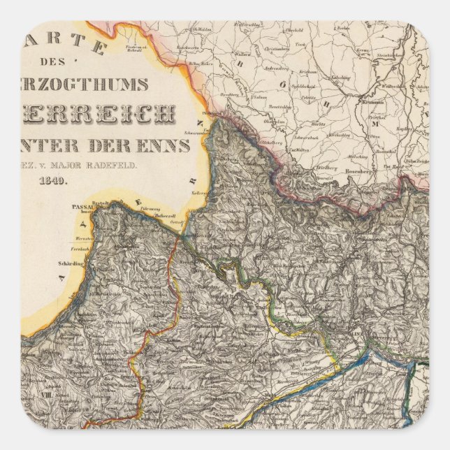 Pegatina Cuadrada Austria 4 (Anverso)