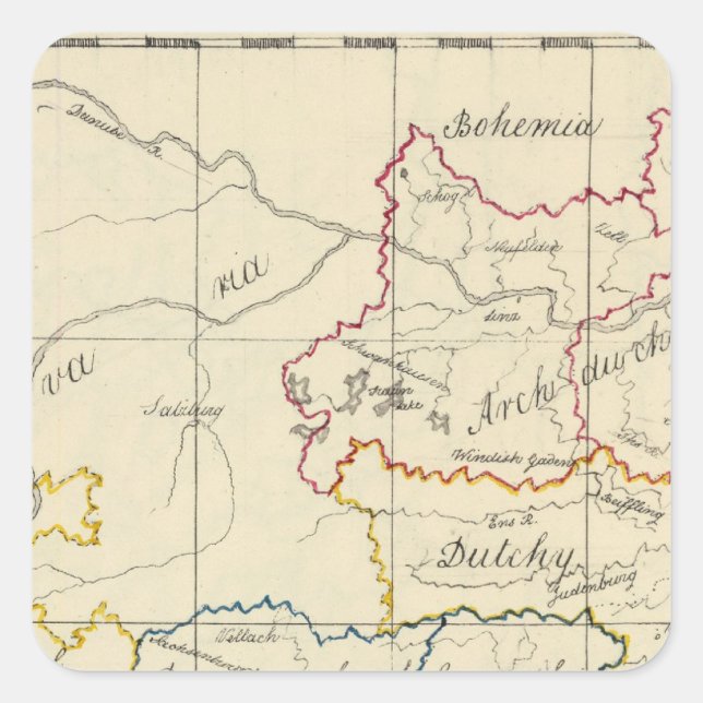 Pegatina Cuadrada Austria 5 (Anverso)