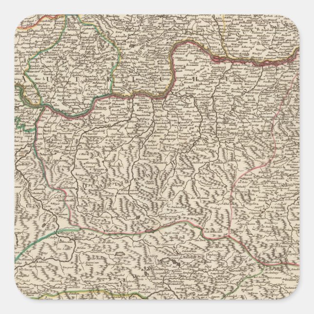 Pegatina Cuadrada Austria 6 (Anverso)