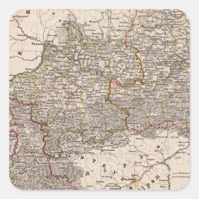 Pegatina Cuadrada Austria 7 (Anverso)