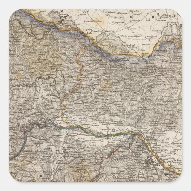 Pegatina Cuadrada Austria 8 (Anverso)