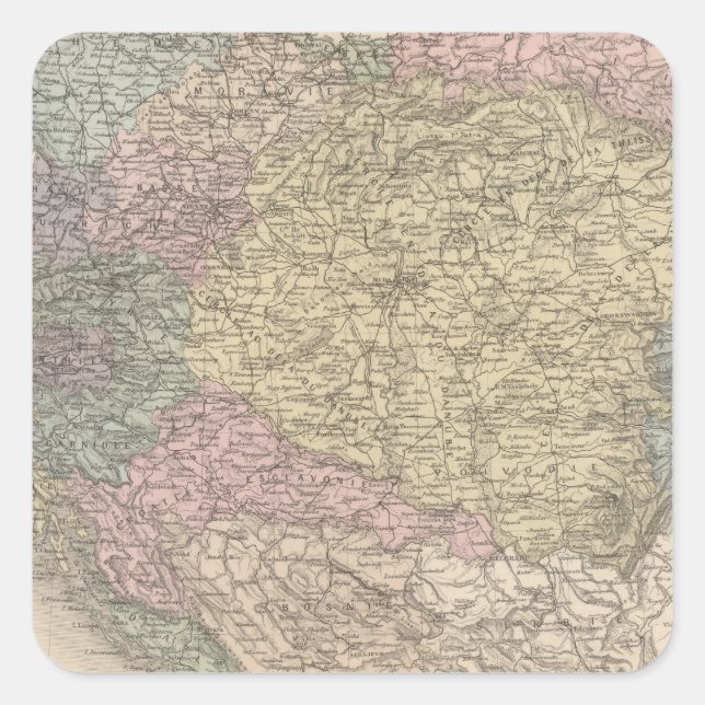 Pegatina Cuadrada Austria Hungría (Anverso)