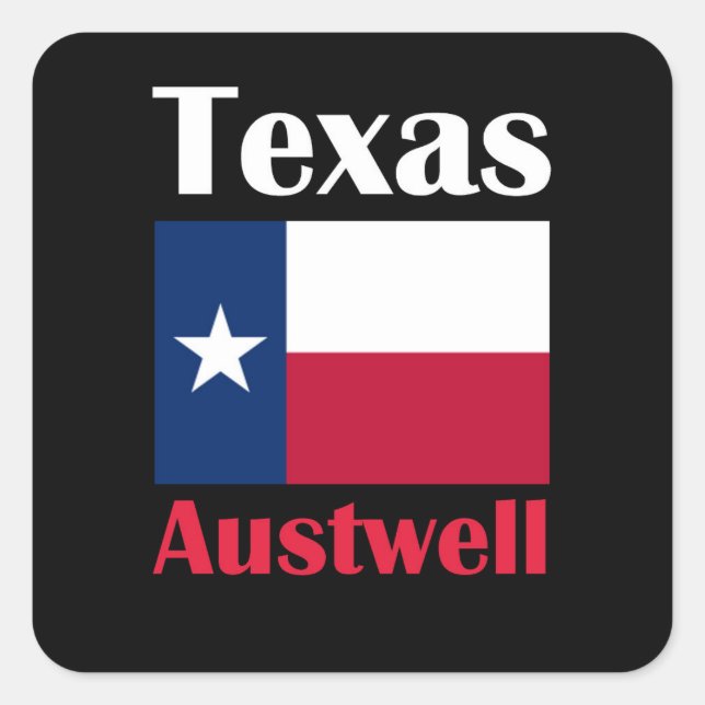 Pegatina Cuadrada Austwell TX (Anverso)