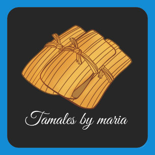Pegatina Cuadrada Auténtica temporada mexicana de tamales