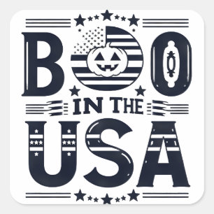 Pegatina Cuadrada Autenticidad de Halloween en Estados Unidos