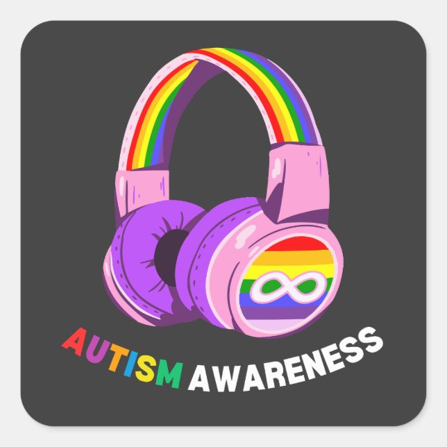 Pegatina Cuadrada Autism Awareness (Anverso)