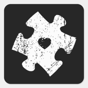 Pegatina Cuadrada Autism Awareness Puzzle Piece Pocket Shirt Autisti