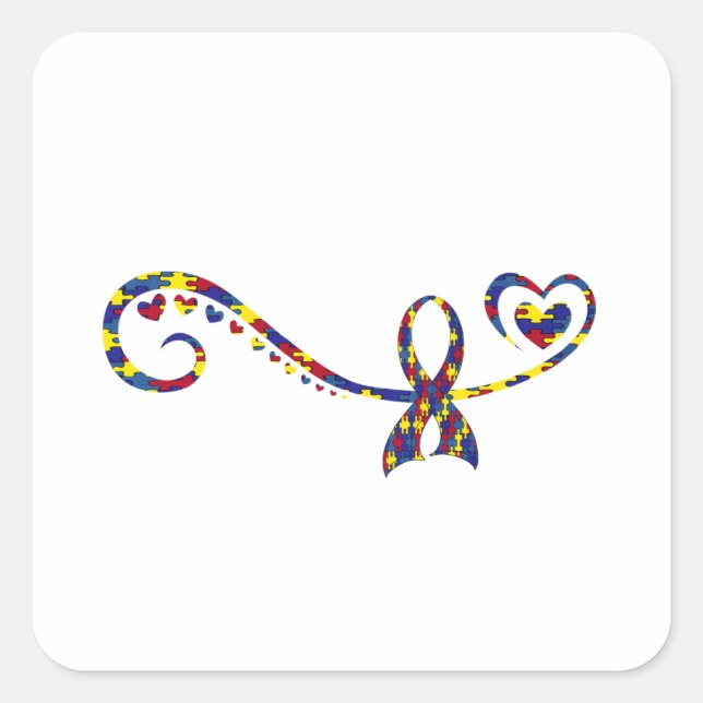 Pegatina Cuadrada Autismo (Anverso)