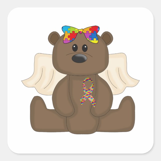 Pegatina Cuadrada Autismo (Anverso)