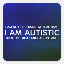 Pegatina Cuadrada Autista Identitario Primero