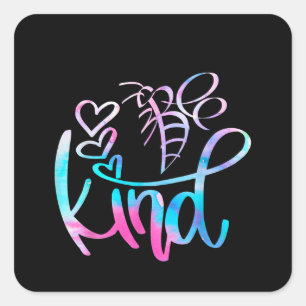 Pegatina Cuadrada autista  Ser amable con la conciencia del autismo
