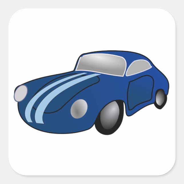 Pegatina Cuadrada Auto clásico (Anverso)