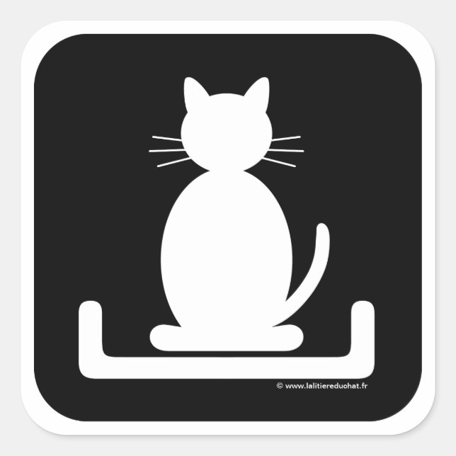 Pegatina Cuadrada Autoadhesivo cuadrado “la Litera del Gato " (Anverso)