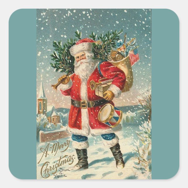 PEGATINA CUADRADA AUTOADHESIVO NOEL (Anverso)