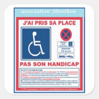 Pegatina Cuadrada autoadhesivo stationnement2