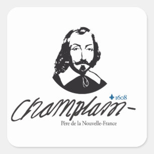 Pegatina Cuadrada Autocollant x20 Champlain père Nouvelle-France