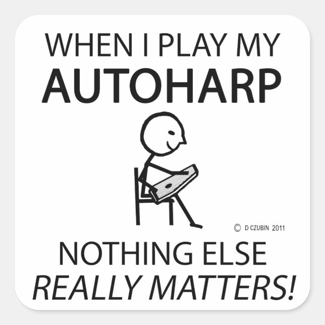 Pegatina Cuadrada Autoharp Nothing Else Matters (Anverso)