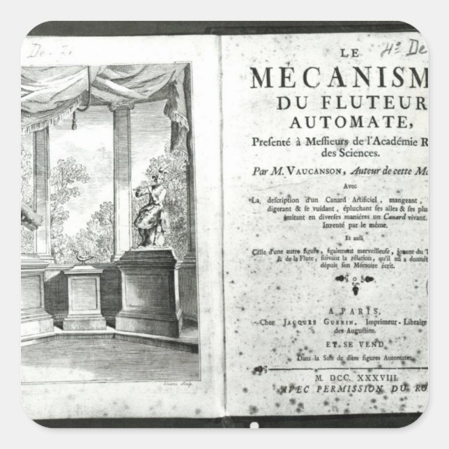 Pegatina Cuadrada Automatones, ilustracion de la pieza delantera (Anverso)