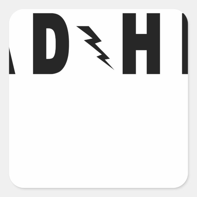 Pegatina Cuadrada Autopista ACDC ADHD para Hey Look a Squirrel! tee. (Anverso)
