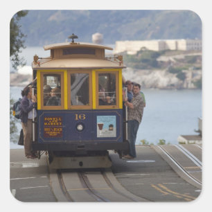 Pegatina Cuadrada Autopista de la calle Hyde en San