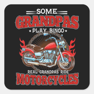 Pegatina Cuadrada Autopista Real Grandpas Rie Motocicleta