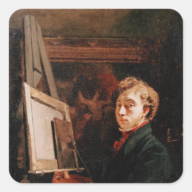 Pegatina Cuadrada Autoretrato (Anverso)