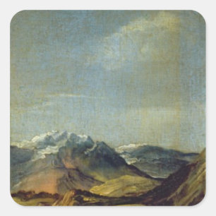 Pegatina Cuadrada Autoretrato con guantes, 1498