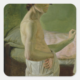 Pegatina Cuadrada Autoretrato frente al Easel, c.1828