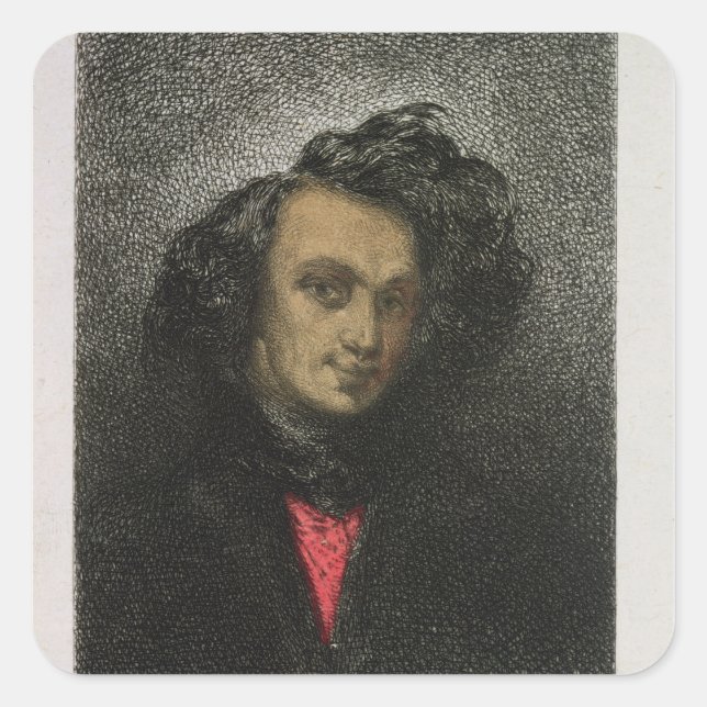 Pegatina Cuadrada Autoretrato, vestido para 'Hernani' (Anverso)