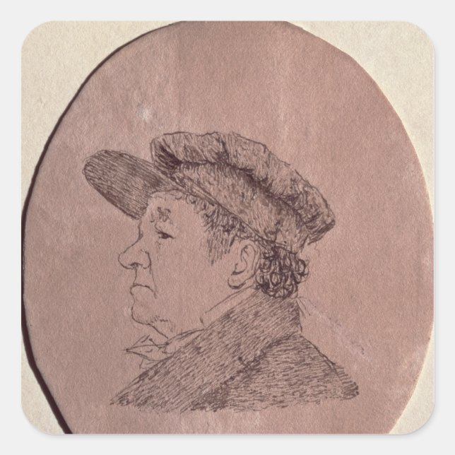 Pegatina Cuadrada Autorretrato, 1824 (Anverso)