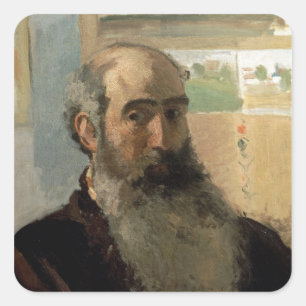 Pegatina Cuadrada Autorretrato de Camille Pissarro el  , 1873