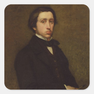 Pegatina Cuadrada Autorretrato de Edgar Degas el , 1855