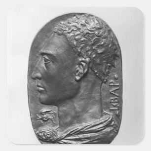 Pegatina Cuadrada Autorretrato del medallón