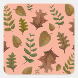 Pegatina Cuadrada Autumn leaves