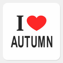 PEGATINA CUADRADA ❤️ AUTUMN ME ENCANTA AUTUMN I HEART AUTUMN